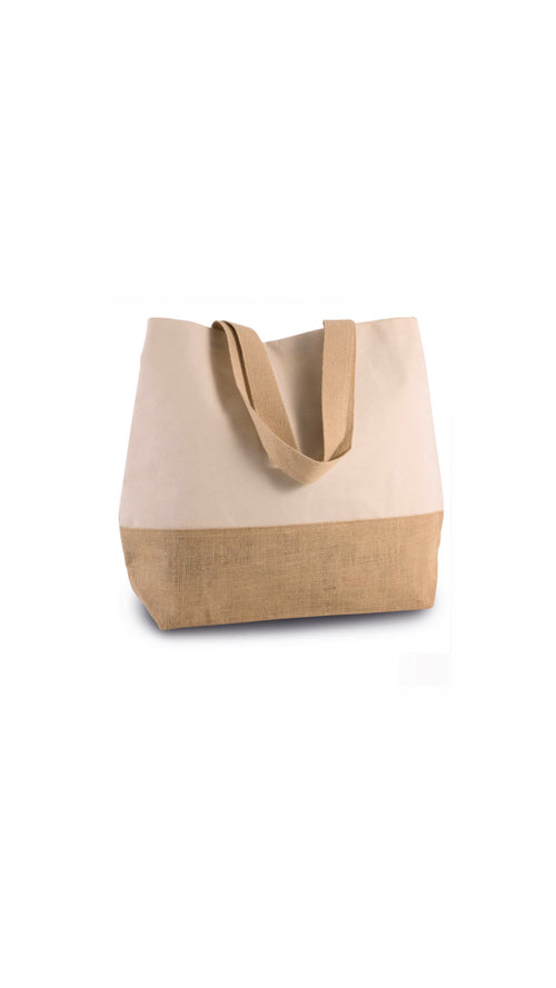 CANVAS & JUTE HOLD-ALL SHOPPER BAG